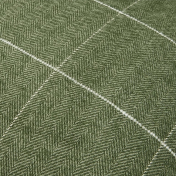 Hearth & Hand Plaid Oblong Lumbar Bed Pillow in Green/Cream 14×36 - Picture 3 of 13